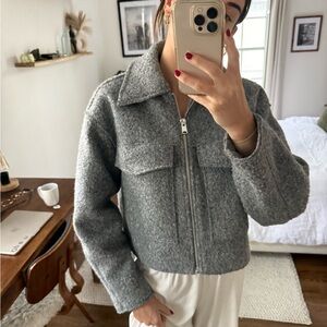 Zara Womens Cropped Bouncle Jacket Small